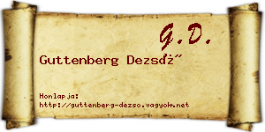 Guttenberg Dezső névjegykártya